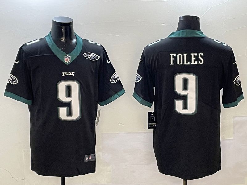 Men Philadelphia Eagles #9 Foles Black Second generations 2025 Nike Vapor Limited NFL Jersey style 2092